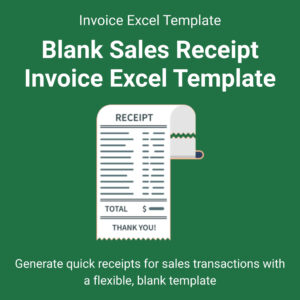Blank Sales Receipt Invoice Excel Template
