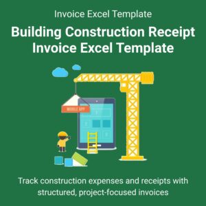 Building Construction Receipt Invoice Excel Template
