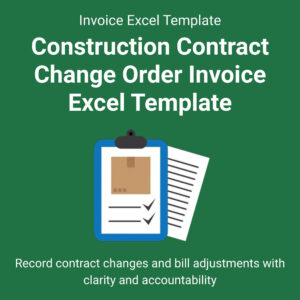Construction Contract Change Order Invoice Excel Template