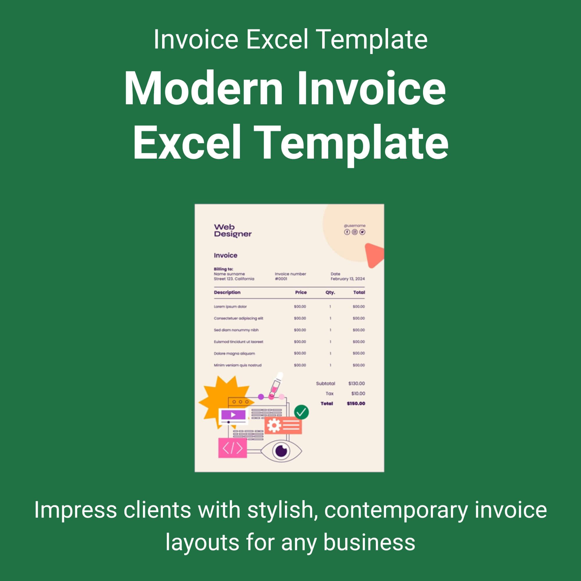 Modern Invoice Excel Template