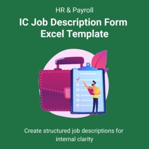 IC Job Description Form Excel Template